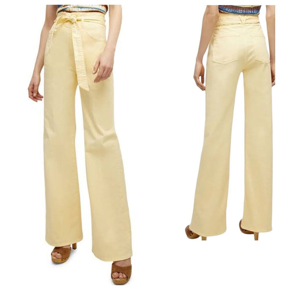 Veronica Beard Rosanna Corset Jeans Denim Pants High Waist Wide Leg Jeans 31